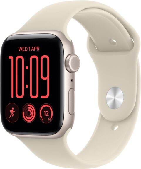 Apple Watch SE 3 Cellular 40 mm Starlight Aluminium Case with Sand Sport Band – S/M